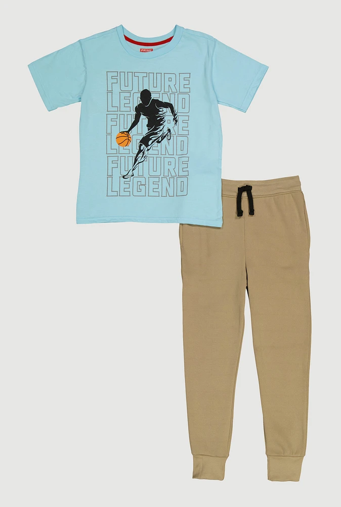 Boys Future Legend Graphic Tee and Joggers, Multi, Size 10-12