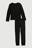 Boys Puma Logo Sweatshirt and Joggers, Black,