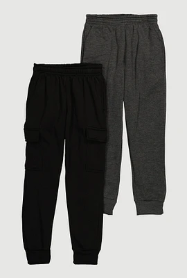 Boys Cargo Joggers 2 Pack, Multi,