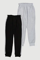 Boys Side Stripe Joggers 2 Pack, Multi, Size 8-10