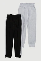 Boys Side Stripe Joggers 2 Pack, Multi, Size 16-18