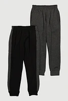 Boys Side Stripe Joggers 2 Pack, Multi,