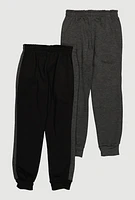 Boys Side Stripe Joggers 2 Pack, Multi,