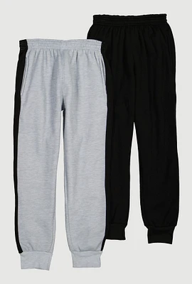 Boys Side Stripe Joggers 2 Pack, Multi, Size 12-14