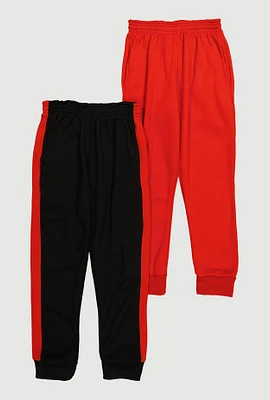 Boys Side Stripe Joggers 2 Pack, Multi, Size 16-18