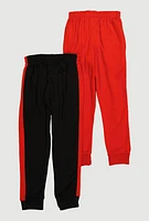 Boys Side Stripe Joggers 2 Pack, Multi, Size 16-18