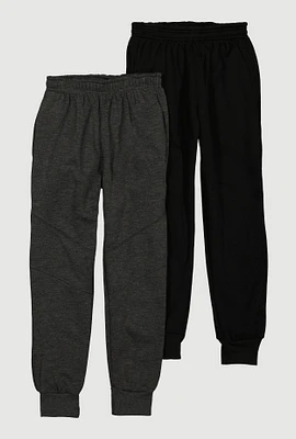 Boys Fleece Joggers 2 Pack, Multi,