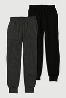 Boys Fleece Joggers 2 Pack, Multi,
