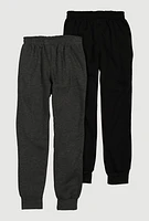 Boys Fleece Joggers 2 Pack, Multi,