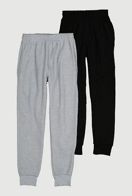 Boys Fleece Joggers 2 Pack, Multi,