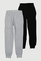 Boys Fleece Joggers 2 Pack, Multi, Size 16-18