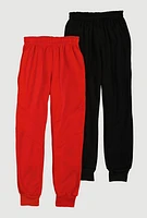 Boys Fleece Joggers 2 Pack, Multi,