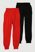 Boys Fleece Joggers 2 Pack, Multi, Size 8-10