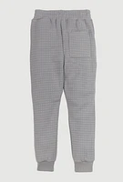 Boys Textured Knit Cargo Joggers, Grey, Size 8