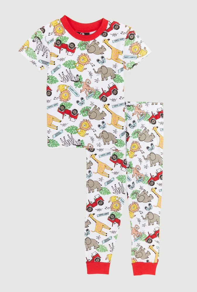 Little Boys Graphic Print Pajama Tee and Pants, Multi,
