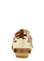 Baby Girls Glitter Velcro Strap Gladiator Sandals, Beige, Size INFANT 2