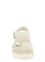Womens Toddler Girls Glitter Buckle Band Ankle Strap Sandals, White, Size 5