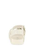 Womens Toddler Girls Glitter Buckle Band Ankle Strap Sandals, White, Size 5