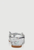 Womens Toddler Girls Velcro Strap Rhinestone Thong Sandals, Silver, Size 7