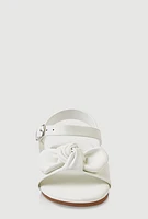 Womens Toddler Girls Bow Knot Buckle Strap Sandals, White, Size 8