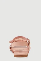 Womens Toddler Girls Bow Knot Buckle Strap Sandals, Pink, Size 9