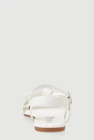 Womens Girls Bow Knot Band Buckle Strap Sandals, White, Size 12