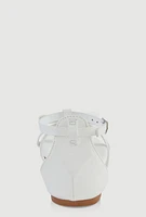 Womens Girls Bow Gladiator Sandals, White,