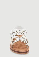 Womens Toddler Girls Cut Out Velcro Strap Sandals, White, Size 5
