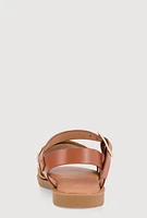 Womens Toddler Girls Studded Buckle Strap Sandals, Brown, Size 5