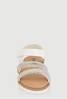 Womens Toddler Girls Embellished Strappy Sandals, White, Size 8