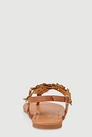 Womens Girls Flower Ankle Strap Thong Sandals,