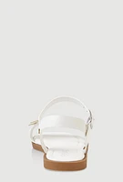 Womens Girls Glitter Butterfly Sandals, White, Size 1