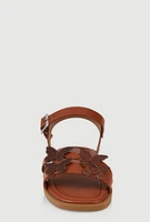 Womens Girls Glitter Butterfly Sandals, Brown, Size 13
