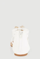 Womens Girls Butterfly Zip Back Gladiator Sandals, White,