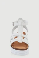 Womens Girls Platform Fisherman Sandals, White,