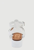Womens Girls Platform Fisherman Sandals, White, Size 12