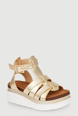 Womens Toddler Girls Wedge Gladiator Sandals,