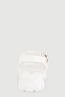 Womens Girls Open Toe Fisherman Sandals, White, Size 3