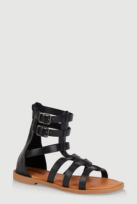 Womens Girls Buckle Strap Gladiator Sandals,