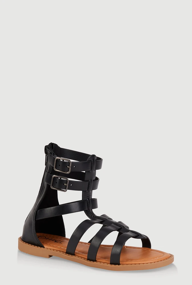 Womens Girls Buckle Strap Gladiator Sandals,