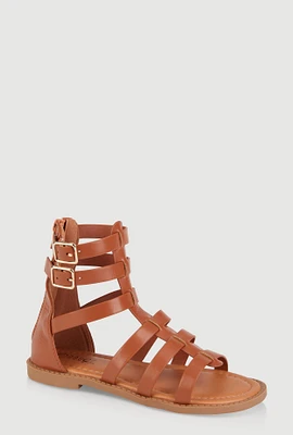 Womens Girls Buckle Strap Gladiator Sandals,