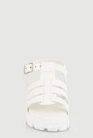 Womens Toddler Girls Open Toe Fisherman Sandals, White,