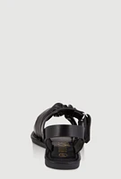Womens Toddler Girls Ruched Band Ankle Strap Sandals, Black, Size 7