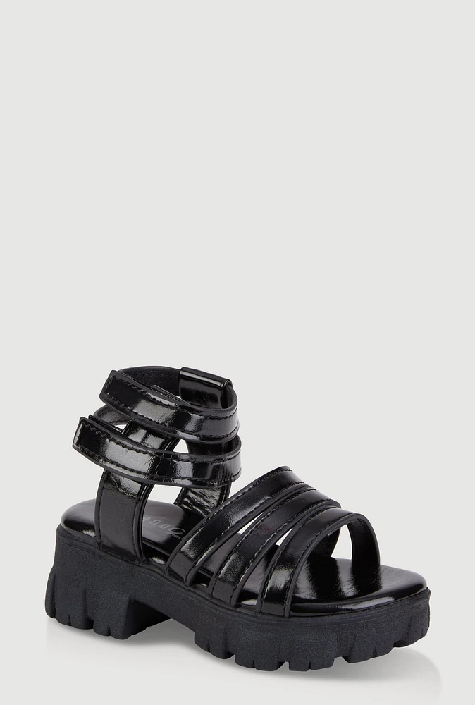 Womens Toddler Girls Strappy Platform Sandals,