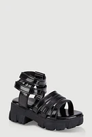 Womens Toddler Girls Strappy Platform Sandals,