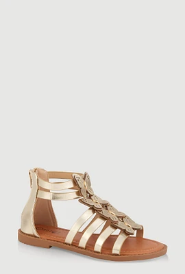 Womens Girls Butterfly Gladiator Sandals, Gold,