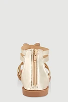 Womens Girls Butterfly Gladiator Sandals, Gold,