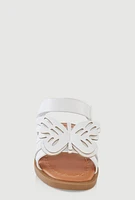 Womens Toddler Girls Butterfly Velcro Strap Sandals, White,