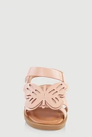 Womens Toddler Girls Butterfly Velcro Strap Sandals,