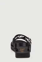 Womens Toddler Girls Chain Detail Ankle Strap Sandals, Black, Size 10